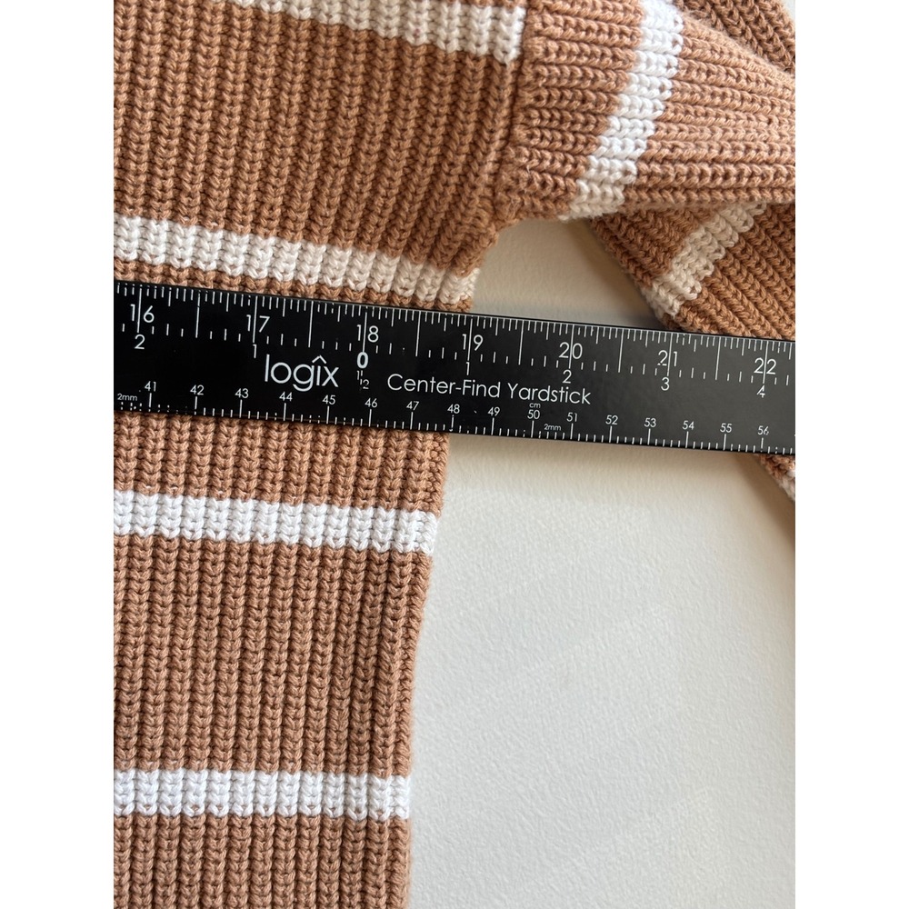 Gap Tan Striped Sweater Women Medium - Picture 5 of 7